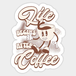 Life Begins After Coffee Coffee Lover Sticker